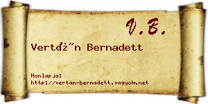 Vertán Bernadett névjegykártya